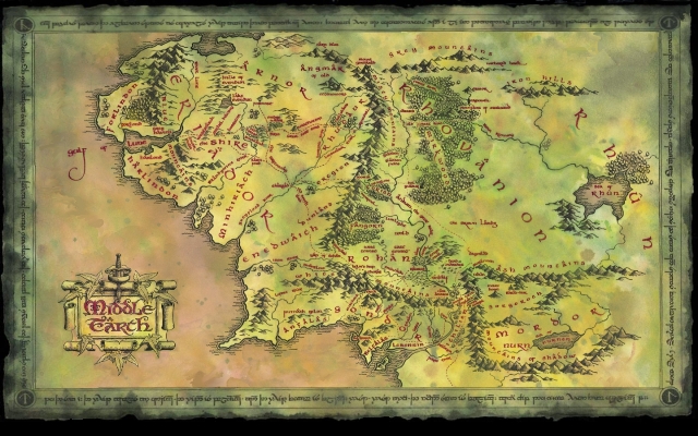 wallpaper earth map. A map of the Middle-earth by